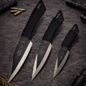 Set X3 Cuchillos Lanzadores Kunai Con Funda