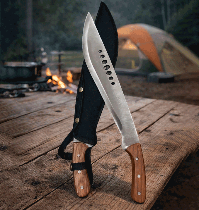 Machete Kukri 51 Cm Cacha Madera Con Vaina Cordura Madera