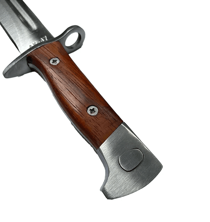 Cuchillo Tipo Bayoneta Ak47 Con Vaina De Cuero Hoja 23 Cm