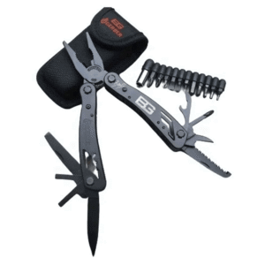 Pinza multifunción 22 en 1 con funda, ideal para camping, supervivencia y uso EDC Negro