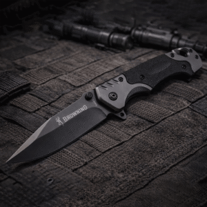 Navaja Plegable Táctica Acero Camping Pesca Caza Gris Oscuro