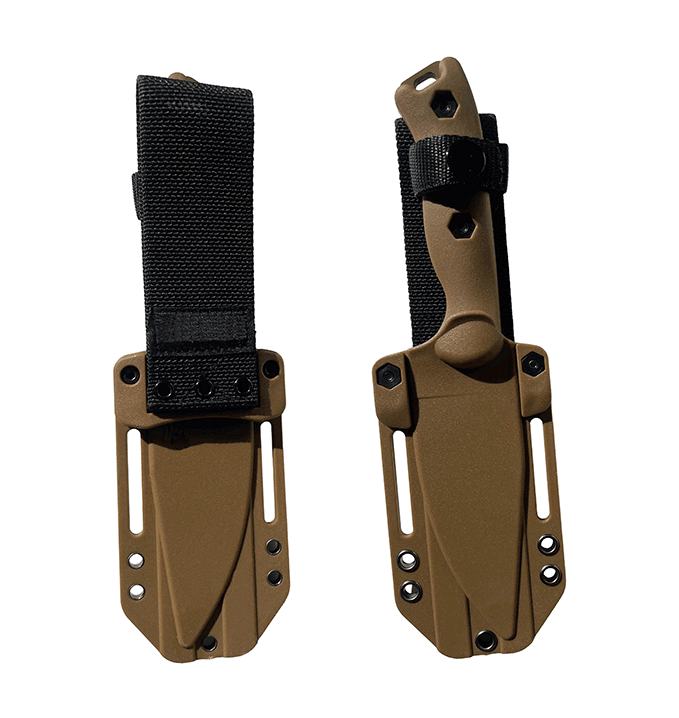 Cuchillo Táctico Supervivencia Fijo 24 cm Funda MOLLE COYOTE