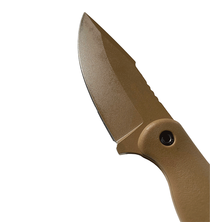 Cuchillo Táctico Supervivencia Fijo 24 cm Funda MOLLE COYOTE