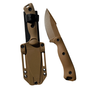 Cuchillo Táctico Supervivencia Fijo 24 cm Funda MOLLE COYOTE