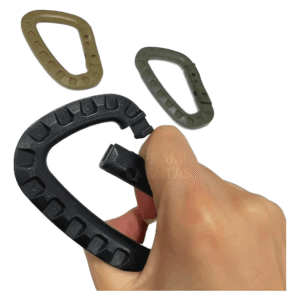 Mosquetón Plástico Reforzado Ultrarresistente Táctico negro