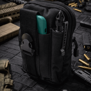 Estuche Pouch Táctico Negro Sistema Molle Porta Celular Negro