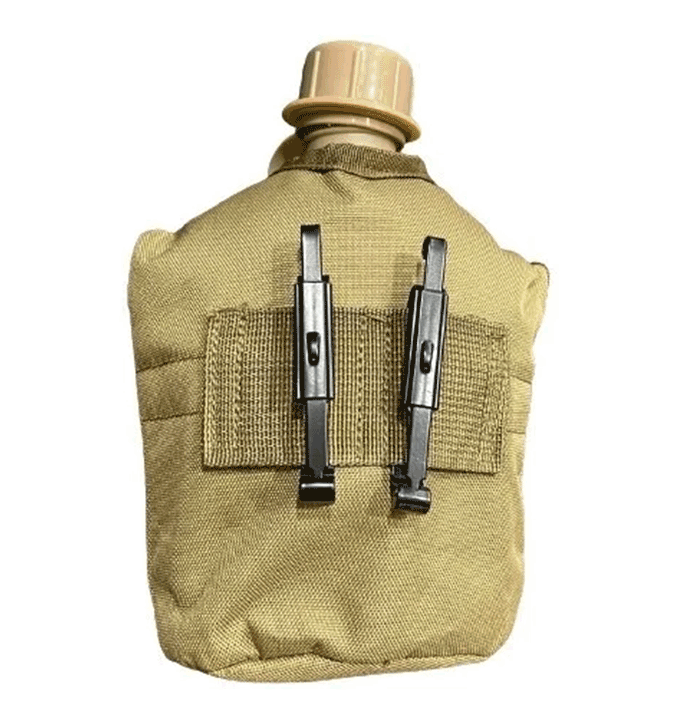 Cantimplora Tactica Militar Con Jarron Aluminio Y Funda 1lt Coyote