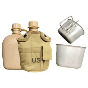 Cantimplora Tactica Militar Con Jarron Aluminio Y Funda 1lt Coyote