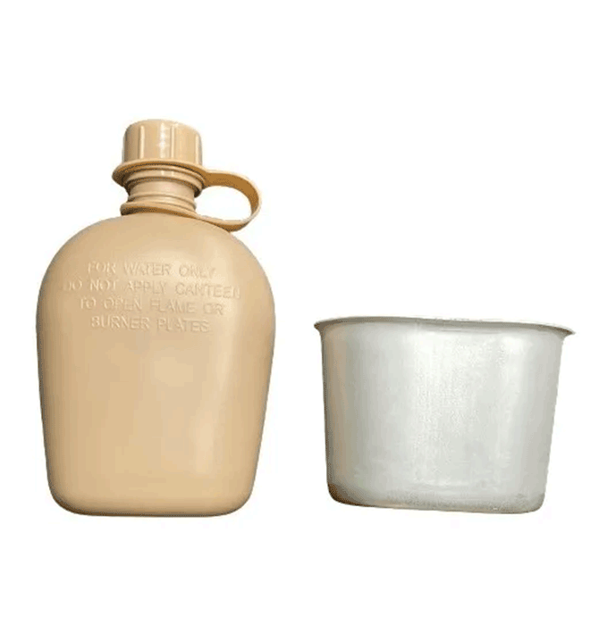 Cantimplora Tactica Militar Con Jarron Aluminio Y Funda 1lt Coyote