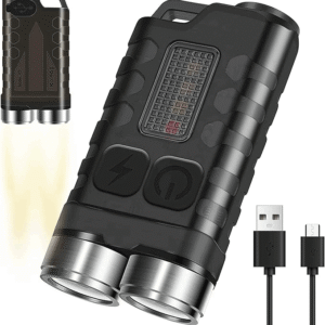 Mini Linterna Llavero 900 Lumens Recargable Imán 10 Modos Negro