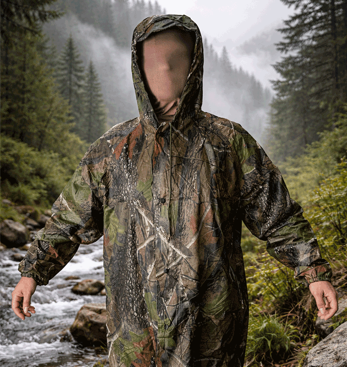 Piloto Capa Impermeable Con Capucha Camuflado