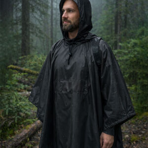 Poncho Capa Impermeable Outdoor y Camping NEGRO